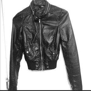Black edgy Faux leather jacket